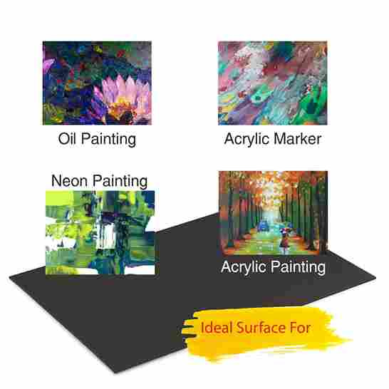 black canvas board painting types