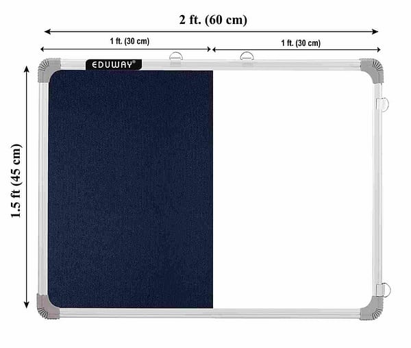 combination board white blue display notice pin up and whiteboard home and office use learning sizes