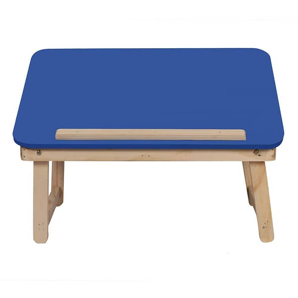 wooden foldable laptop & study table for kids blue openback view