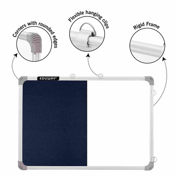 combination board white blue display notice pin up and whiteboard home and office use learning features