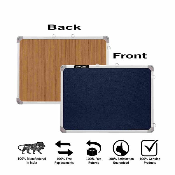 notice board blue display home and office pin up board aluminium front back image