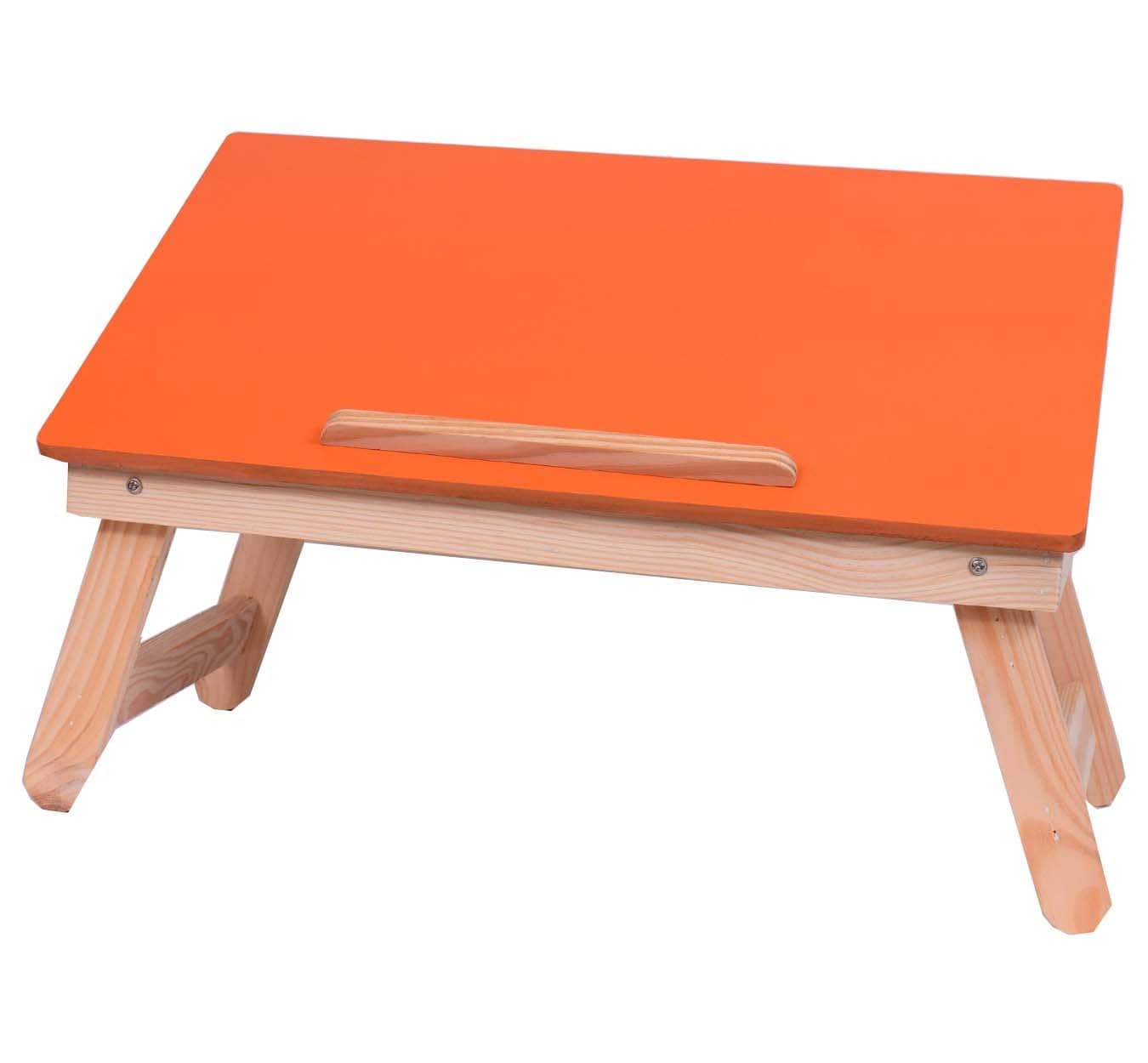 wooden foldable laptop & study table for kids orange open view